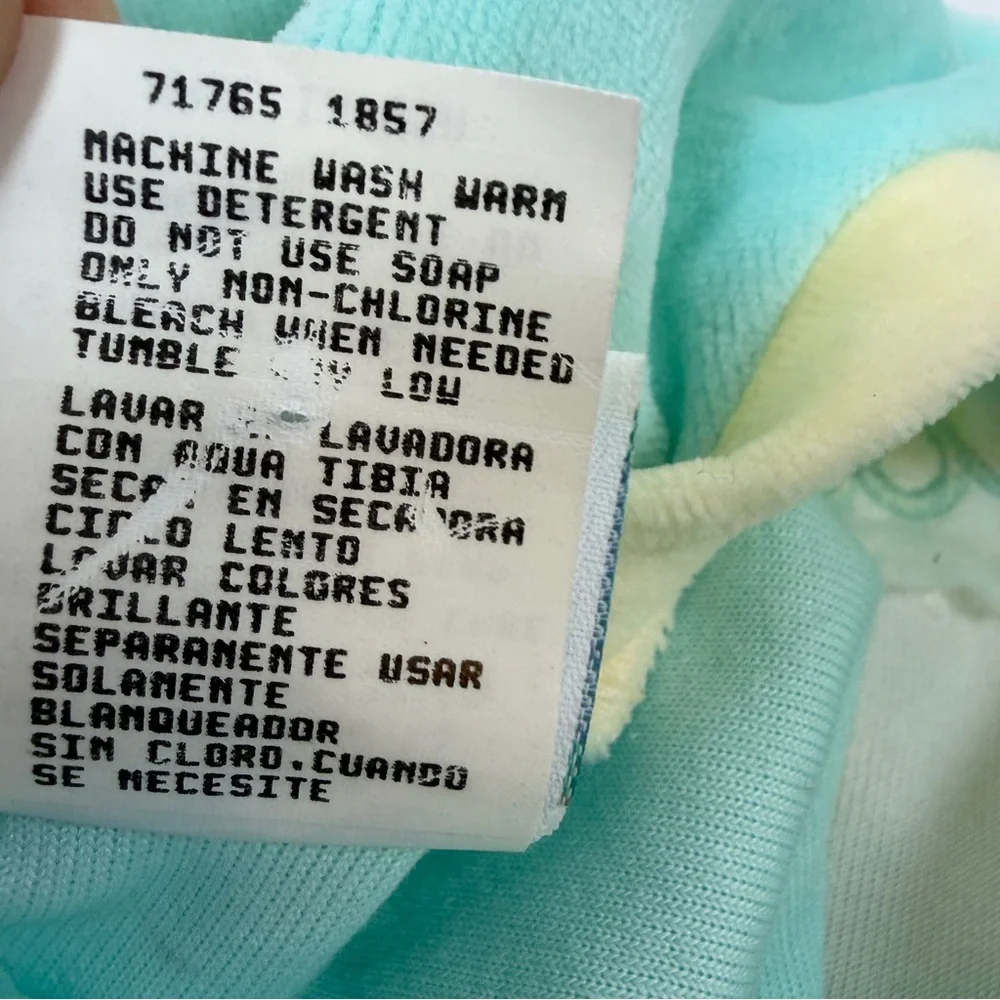 VTG NWT Adorable Unisex Baby 9 mos Little Me‎ Mint Teal Pastel Velour Playwear